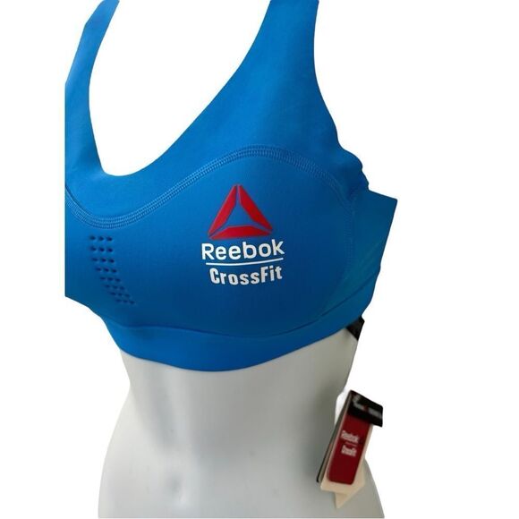 REEBOK‎ Sports Bra Motion Sense Moisture Wicking Technology Aqua & Red XS - Picture 5 of 6